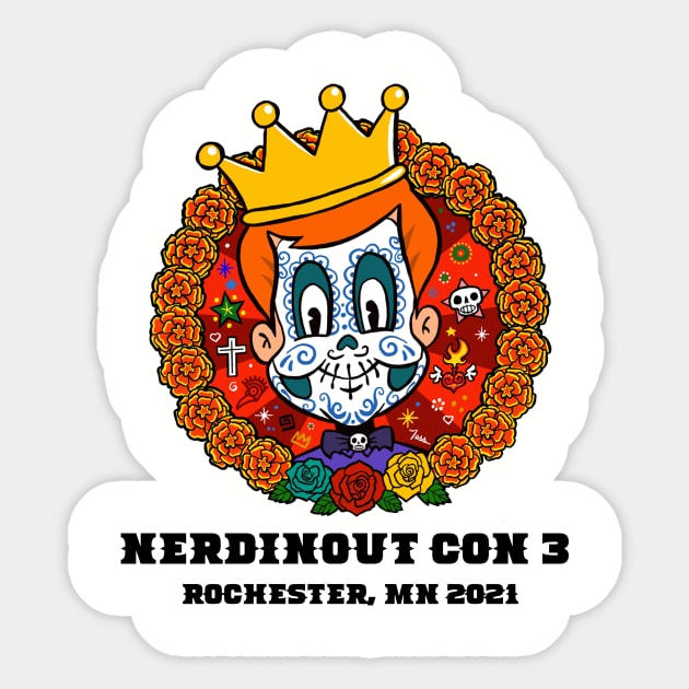 Exclusive Day of the Dead Freddy Sticker by NerdinOut Con 